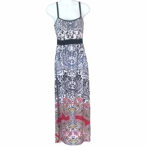 Soma navy multicolor patterned sleeveless maxi dress size XS